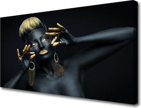 Obraz canvas Artystyczny Portret Kolorem Malowany