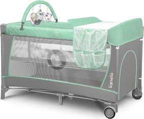 Lionelo - Łóżeczko turystyczne FLOWER Turkusowy