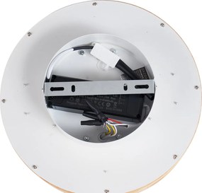 Lampa sufitowa w stylu skandynawskim drewno 30cm z LED ściemnialna - Pecker