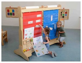 Masterkidz materiałowy arkusz do wieszania z kieszonkami na książki i obrazki niebieski