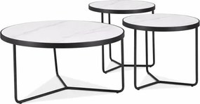 Zestaw 3 stolików z ceramicznym blatem Demeter Signal
