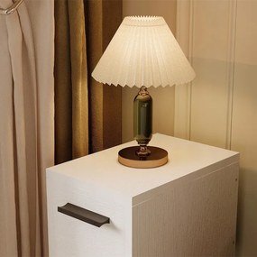 Szafka nocna biała z szufladą stolik z półką nowoczesny loft sypialni