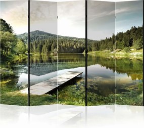 Parawan pokojowy 5-częściowy 225x172 Dwustronny dekoracyjny naturalistyczny Jezioro W Górach