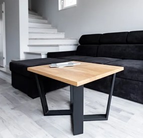 Industrialny stolik kawowy z litego drewna Little Black