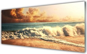 Szkło Dekoracyjne do Kuchni Wzburzone Fale Oceanu