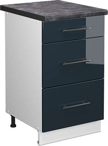 Szafka dolna do kuchni ciemnoniebieski wysoki połysk 50x60x82 fame-line
