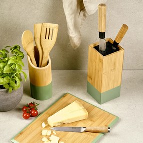 Kesper 58031 Bambusowy stojak na noże 10 x 10 x 23 cm, zielony