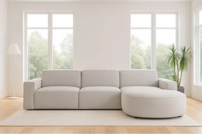 Narożnik w kształcie L zaokrąglony Cursal, tkanina Artico, Nata, Prawy