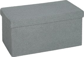 HOMCOM Puf do przechowywania, tapicerowana ławka z pojemnikiem i pokrywą do salonu, sypialni, korytarza, Ciemnoszary