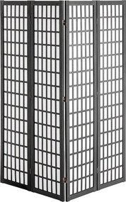 Przegroda SucceBuy, Japońska Przegroda z 4 Panelami, Przenośna Przegroda Japońska, Drewniana, Obracana o 360°, 162 x 170 x 1,9 cm, do Dzielenia Pomieszczeń