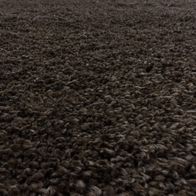 Dywan shaggy Fluffy Super Soft ciemny brąz koło 200 cm x 200 cm