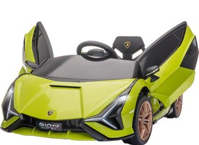 HOMCOM Elektryczny samochodzik dla dzieci, Lamborghini, 3-5 km/h, zdalne sterowanie, dla dzieci 3-5 lat, Zielony