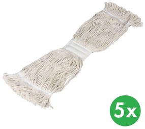 Mop sznurkowy do podłogi - micromop biało-żółty, 40 x 15 cm (5 szt.)
