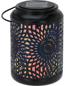 Lampa solarna LED Mandala czarna, 18 cm, ciepłabiel