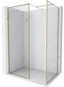 Mexen Kioto-XF ścianka prysznicowa Walk-in z ramką 110 x 110 cm, transparent 10 mm, złota - 800-110-202-04-50-110-XF