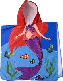 Ponczo dziecięce SYRENA I RYBKA 60 x 90 cm Rozmiar: 60 x 90 cm