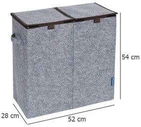 Kosz na pranie filcowy DUO, 2 komory, 82 L, WENKO