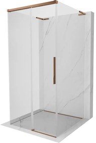 Mexen Rox-3S L kabina prysznicowa 3-ścienna rozsuwana 90 x 90 cm, transparent, różowe złoto - 8C2L-090-090-60-00-3S