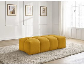 Musztardowy podnóżek z materiału bouclé Everest – Bobochic Paris
