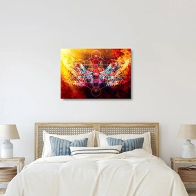 Obraz na szkle - Merkaba ze skrzydłami, abstrakcja (70x50 cm)