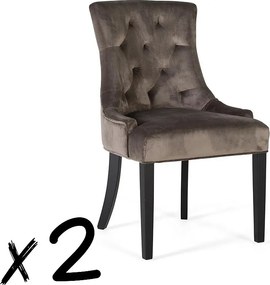 Zestaw 2 krzeseł tapicerowanych poliestrem z wykończeniem welurowym