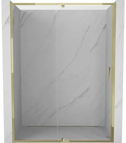 Mexen Exo drzwi prysznicowe uchylne 140 cm, transparent, złote - 819-140-000-50-00