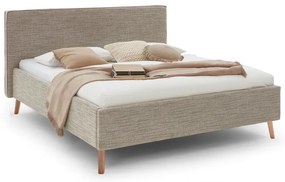 Beżowe tapicerowane łóżko dwuosobowe ze schowkiem i stelażem 180x200 cm Riva – Meise Möbel