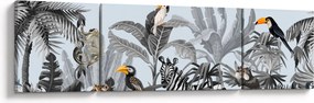 Obraz zwierząt w tropikalnym lesie (170x50 cm)