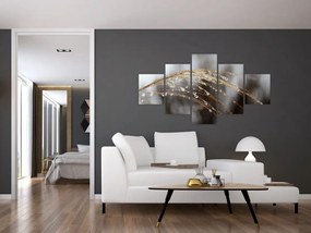 Obraz kropli na roślinie (125x70 cm)