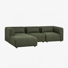 Sofa Modułowy Z Lewym Szezlongiem, 3-częściowy Fogler Tkanina Baranek Boucle Żółty Curri - Sklum