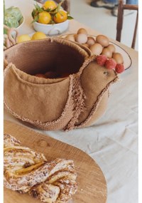 Brązowy tekstylny dziecięcy kosz na zabawki 48x32x29 cm Chicken Toffee – Lorena Canals