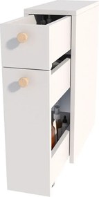 Biała Wąska Szafka Łazienkowa H4-F60