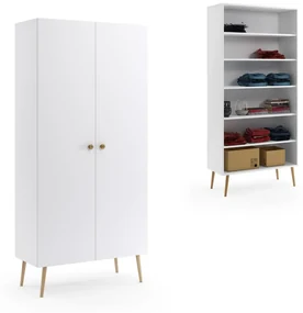 Szafa LEBEL z półkami 87cm biała mat MELIMEBLE