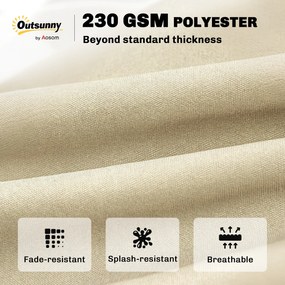 Outsunny Zestaw poduszek zewnętrznych na ławkę lub huśtawkę ogrodową, dwukolorowy, Poliester, Pianka, 180 x 110 x 8 cm, Beż+Czarny