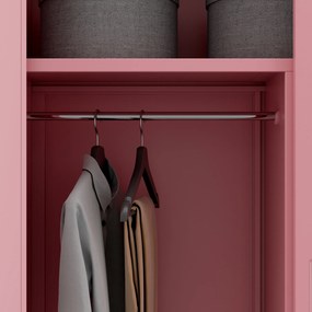 Szafa gospodarcza zamykana DAWID, 900 x 1850 x 450 mm, Fresh Style: pudrowy róż