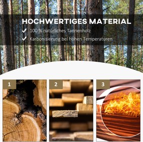 Outsunny Ławka ogrodowa dla 2 osób lite drewno kolor naturalny, 98 x 50 x 39,5 cm