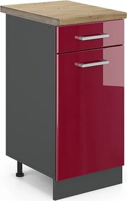 Szafka dolna do kuchni czerwony połysk 40x60x81.6 r-line