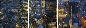 Obraz - Wieczorna panorama Londynu (z zegarem) (90x30 cm)