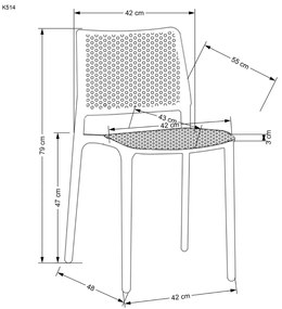 Krzesło K514 pomarańczowe HALMAR