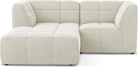 Beżowy narożnik z materiału bouclé (lewostronny/z szezlongiem) Aloha – Makamii