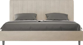 Łóżko bez stelaża tapicerowane 180x190 microfibra piaskowy Agueda