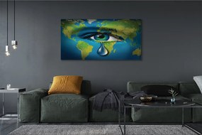 Duży obraz na płótnie Mapa w Oku z Łzą