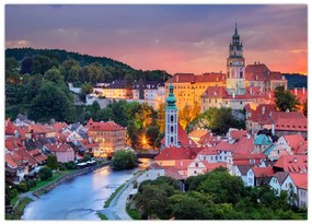 Obraz na szkle - Český Krumlov (70x50 cm)