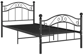 Czarne metalowe łóżko w stylu loftowym 100x200 cm - Zaxter
