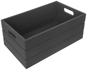 Antracytowy drewniany pojemnik 36x26x15 cm – Orion