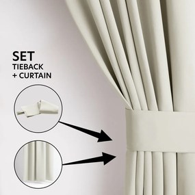 Kremowa zaciemniająca zasłona termiczna 140x270 cm Pleat – Restilo