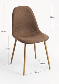 Zestaw 4 Krzese Teok Tkanina