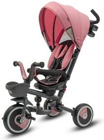 Baby Mix Dziecięcy rowerek trójkołowy 5w1 Relax 365°, różowy