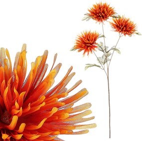 Sztuczny kwiat Chryzantema 3 kwiaty pomarańczowy, 70 cm