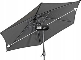 Zestaw Mebli Ogrodowych NEBRASKA Szary 6 Krzeseł Stół Tarasowy Parasol Nowoczesny